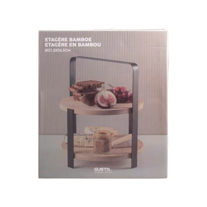 Gusta Etagere / Serveertoren - Bamboe - 27 Cm - 2-laags - Afbeelding 2