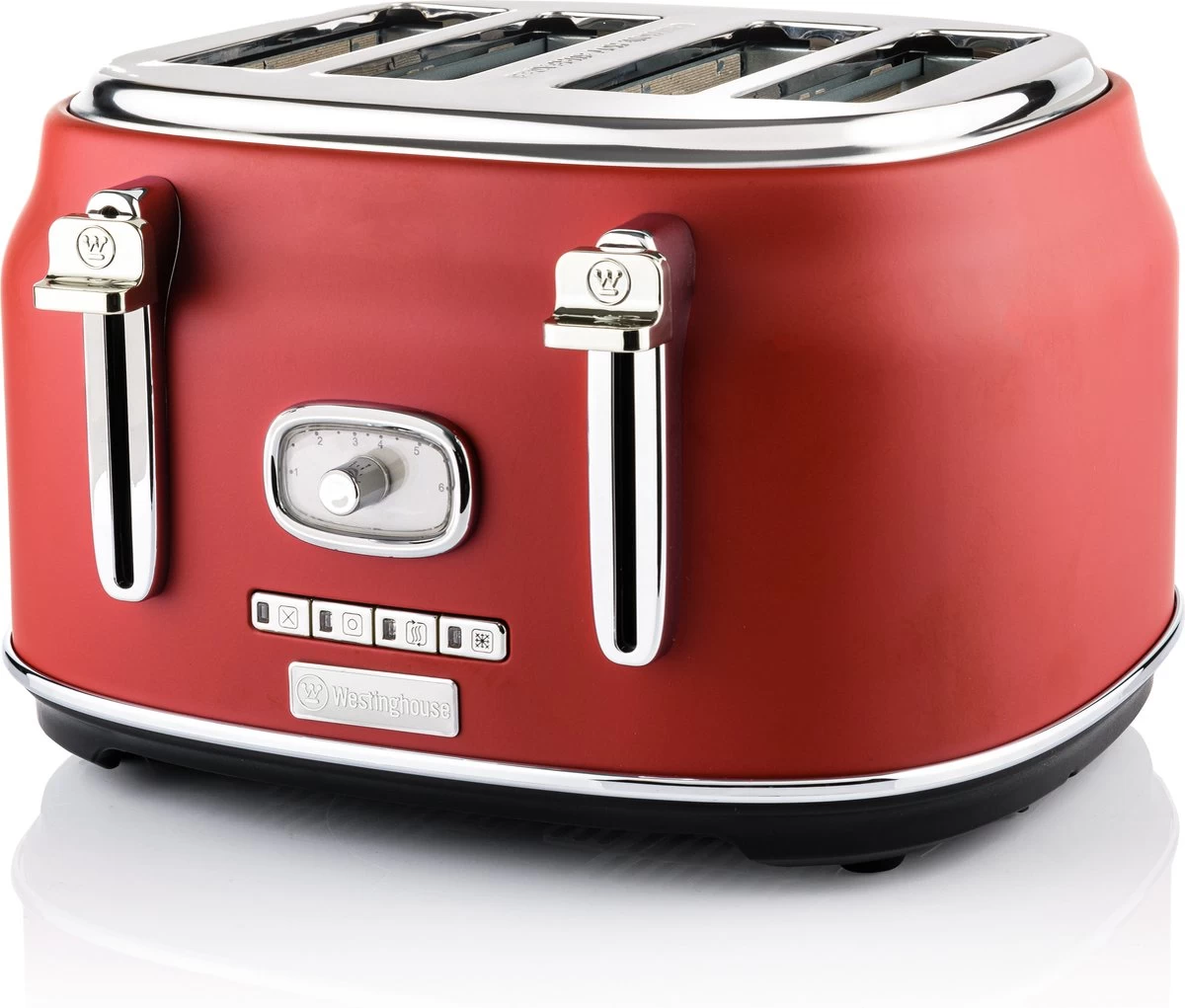 Westinghouse Retro Waterkoker + Broodrooster 4 Sleuven + Staafmixer - Rood - Afbeelding 2