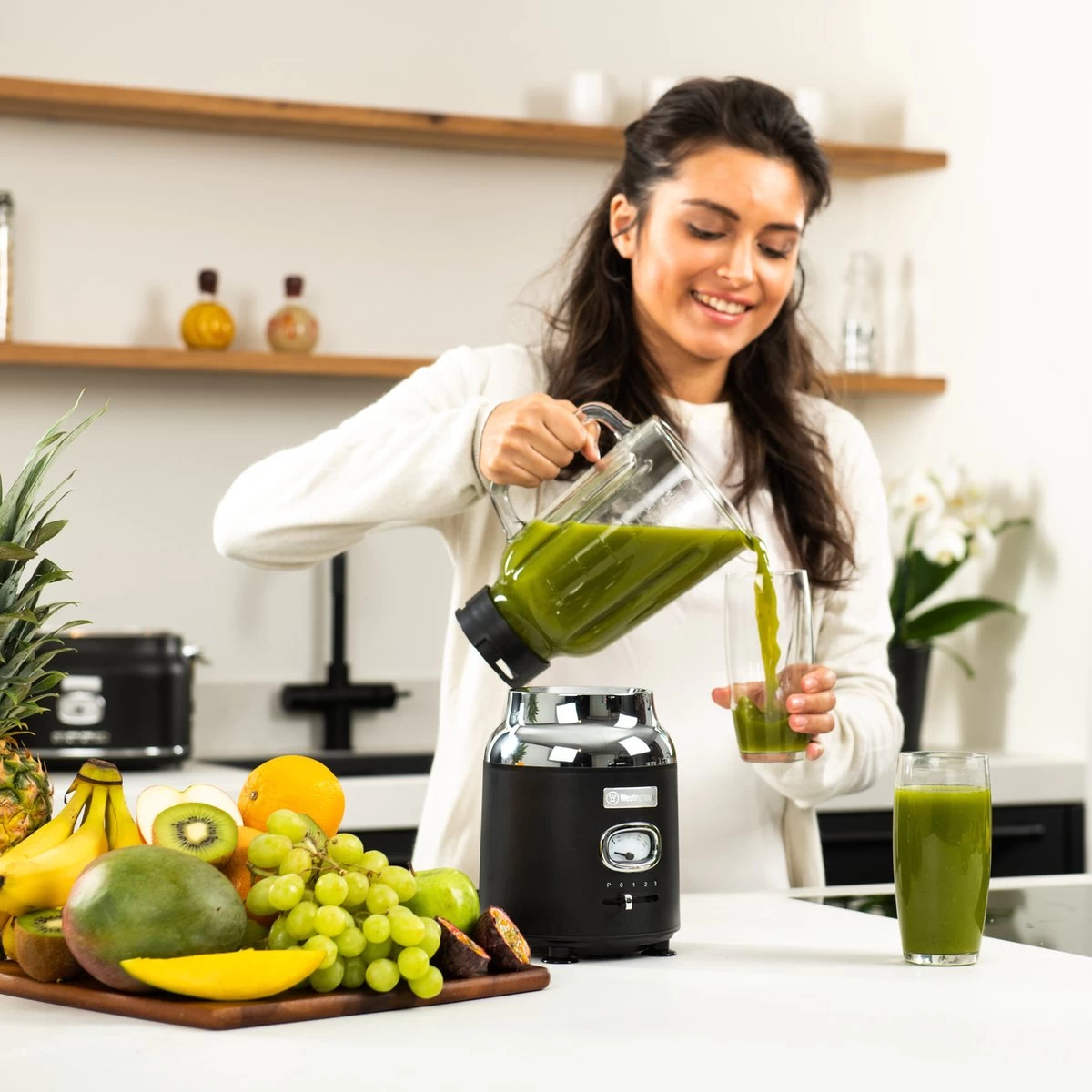 Westinghouse Retro Waterkoker + Broodrooster 2 Sleuven + Blender - Zwart - Afbeelding 11