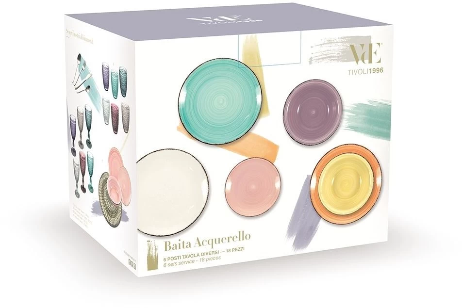 Villa D'Este Serviesset Acquerello - 18-delig / 6 Personen - Afbeelding 10