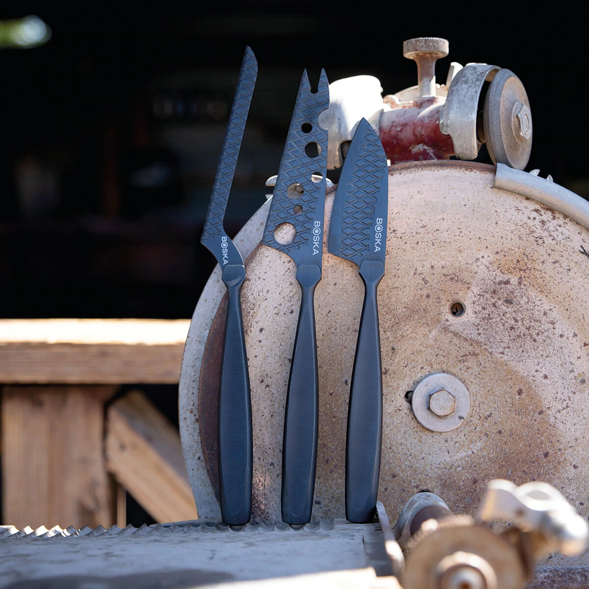 Boska Kaasmessenset Monaco+ Zwart - Met Lederen Hoes - Afbeelding 4