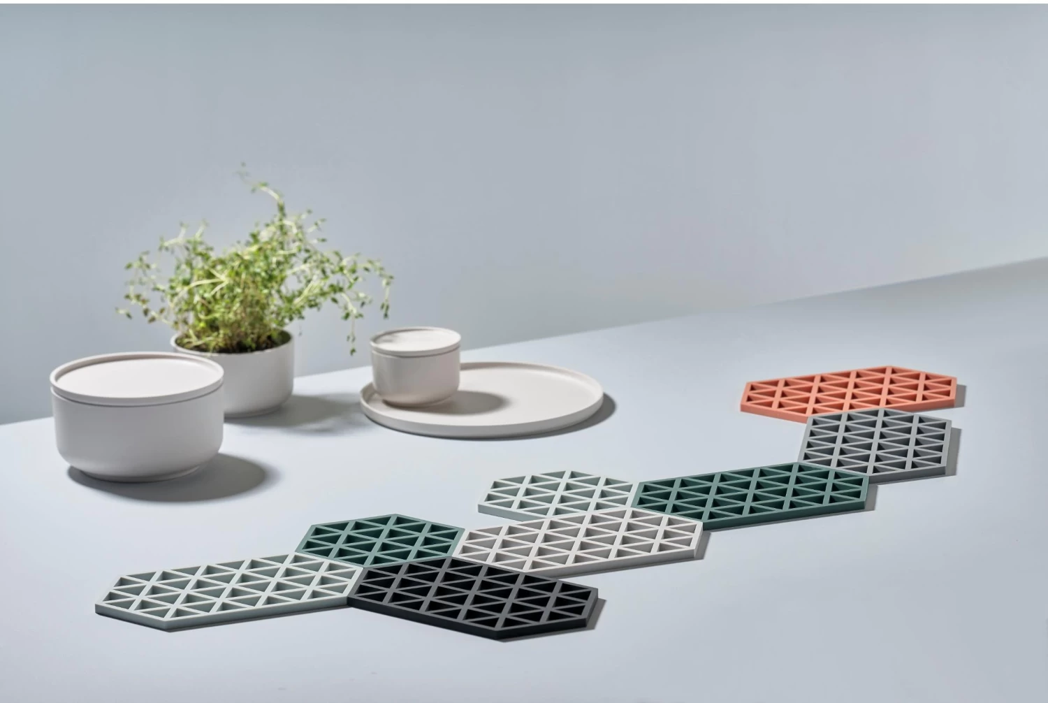 Zone Denmark Pannenonderzetter Triangles - Cool Grey - 16 X 14 Cm - Afbeelding 2