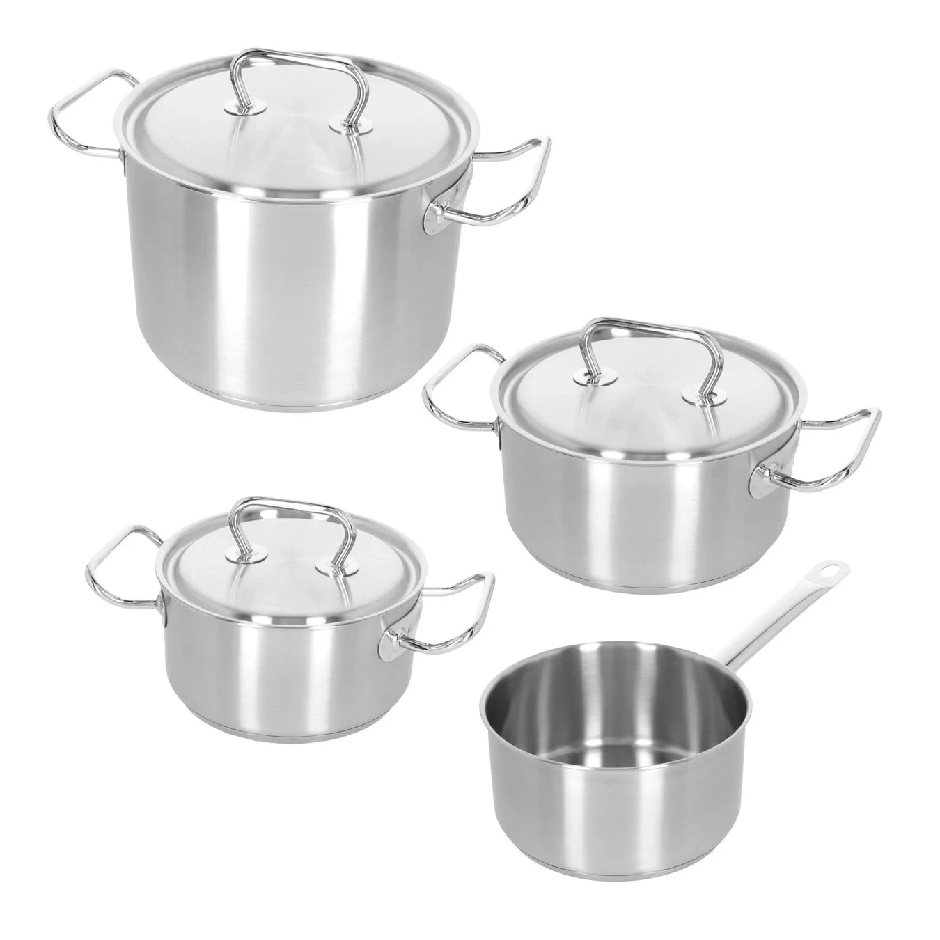 Demeyere - 4 Delige Pannenset (Kookpan ø 18 / 20 / 24 Cm + Steelpan ø 18 Cm) + Deksels Classic 3 - RVS - Afbeelding 3