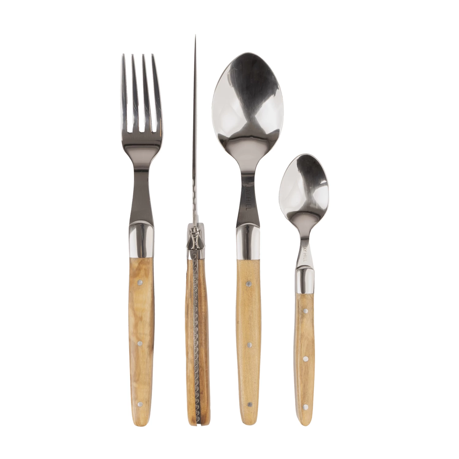 Jay Hill Bestekset Laguiole - Olijfhout - 4-delig - Afbeelding 4