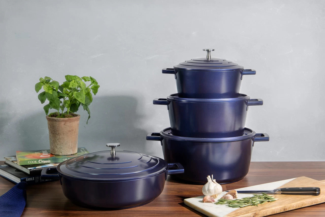 MasterClass Braadpan - Blauw - ø 28 Cm / 4 Liter - Standaard Anti-aanbaklaag - Afbeelding 2