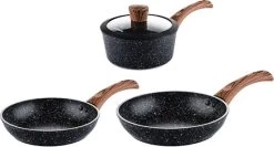 Westinghouse Pannenset Marble Wood (Koekenpan ΓΈ 28 En 30 Cm + Steelpan ΓΈ 18 Cm) - Inductie En Alle Andere Warmtebronnen