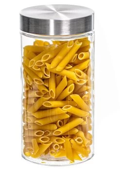 Sareva Voorraadpot - Glas / RVS Deksel - ø 11.5 Cm / 1.7 Liter