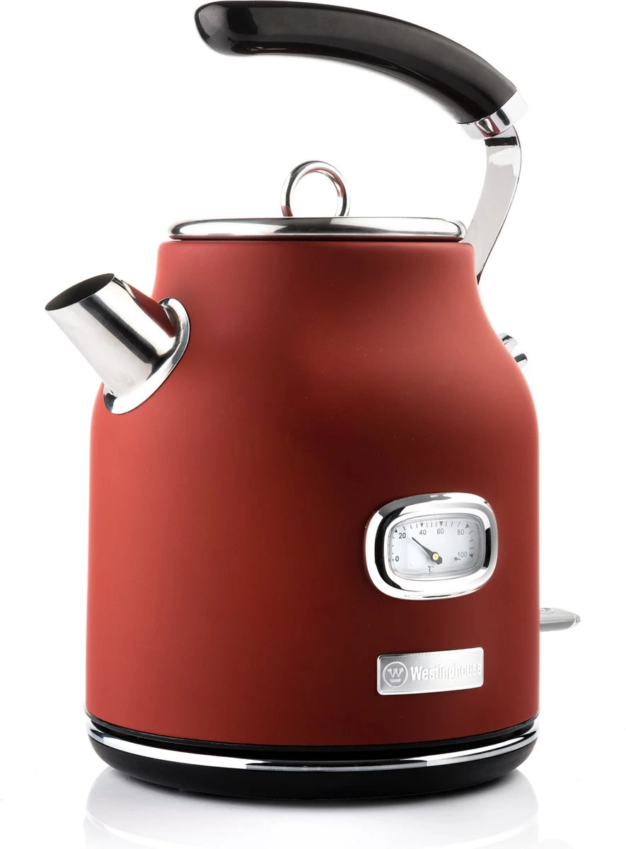 Westinghouse Retro Waterkoker + Broodrooster 4 Sleuven + Staafmixer - Rood - Afbeelding 4