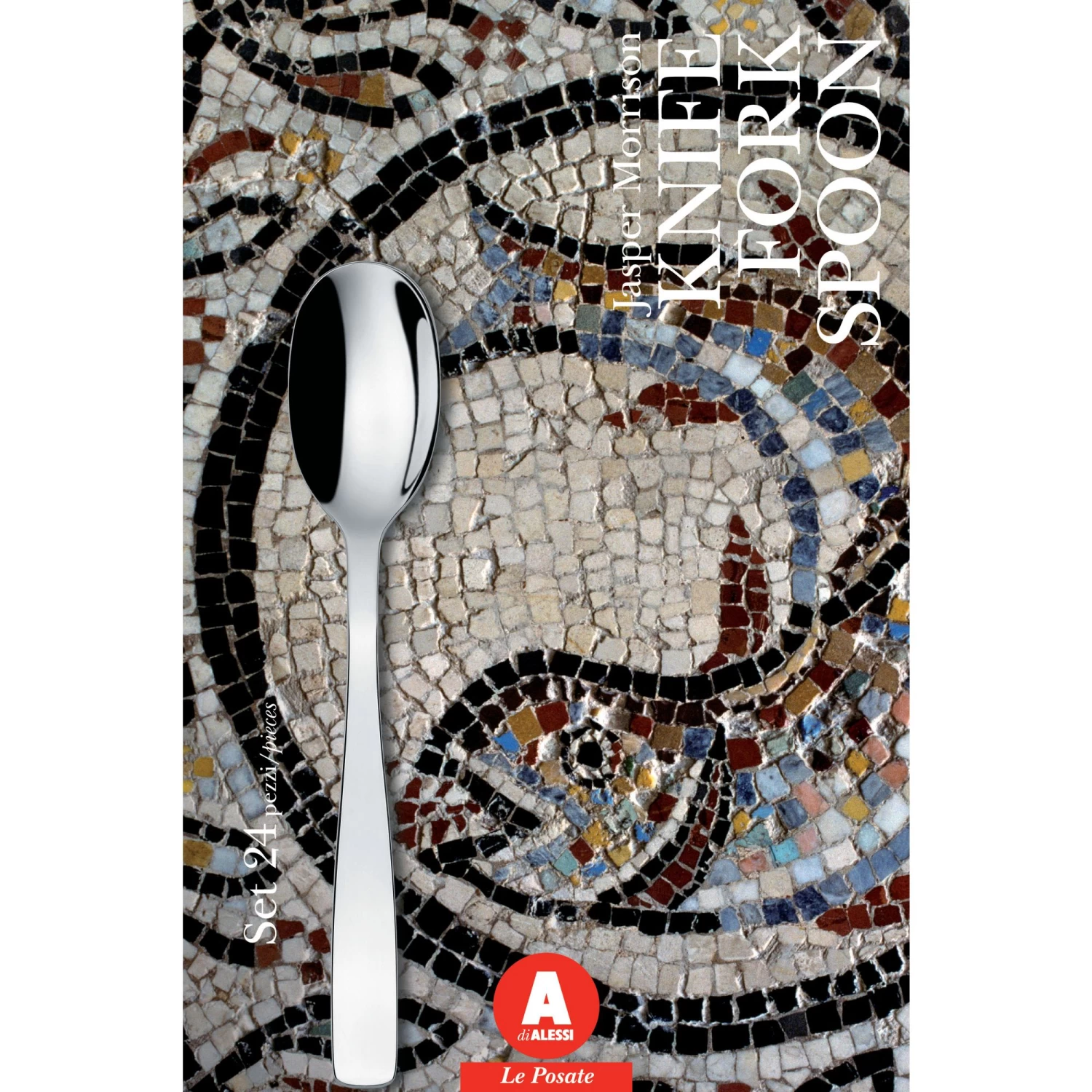 Alessi Bestekset Knifeforkspoon - AJM22S24M - Monoblock - 24-delig / 6 Personen - Door Jasper Morrison - Afbeelding 4