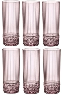 Bormioli Rocco Longdrinkglazen America 20's - Lilac Rose - 490 Ml - 6 Stuks