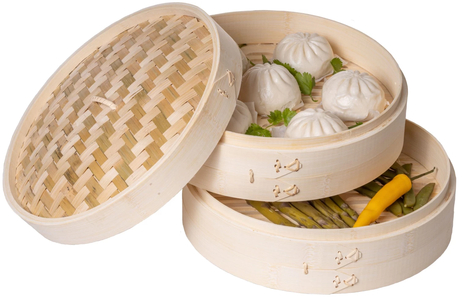 Sareva Stoommandje - Bamboe - 2-laags - ø 30 Cm