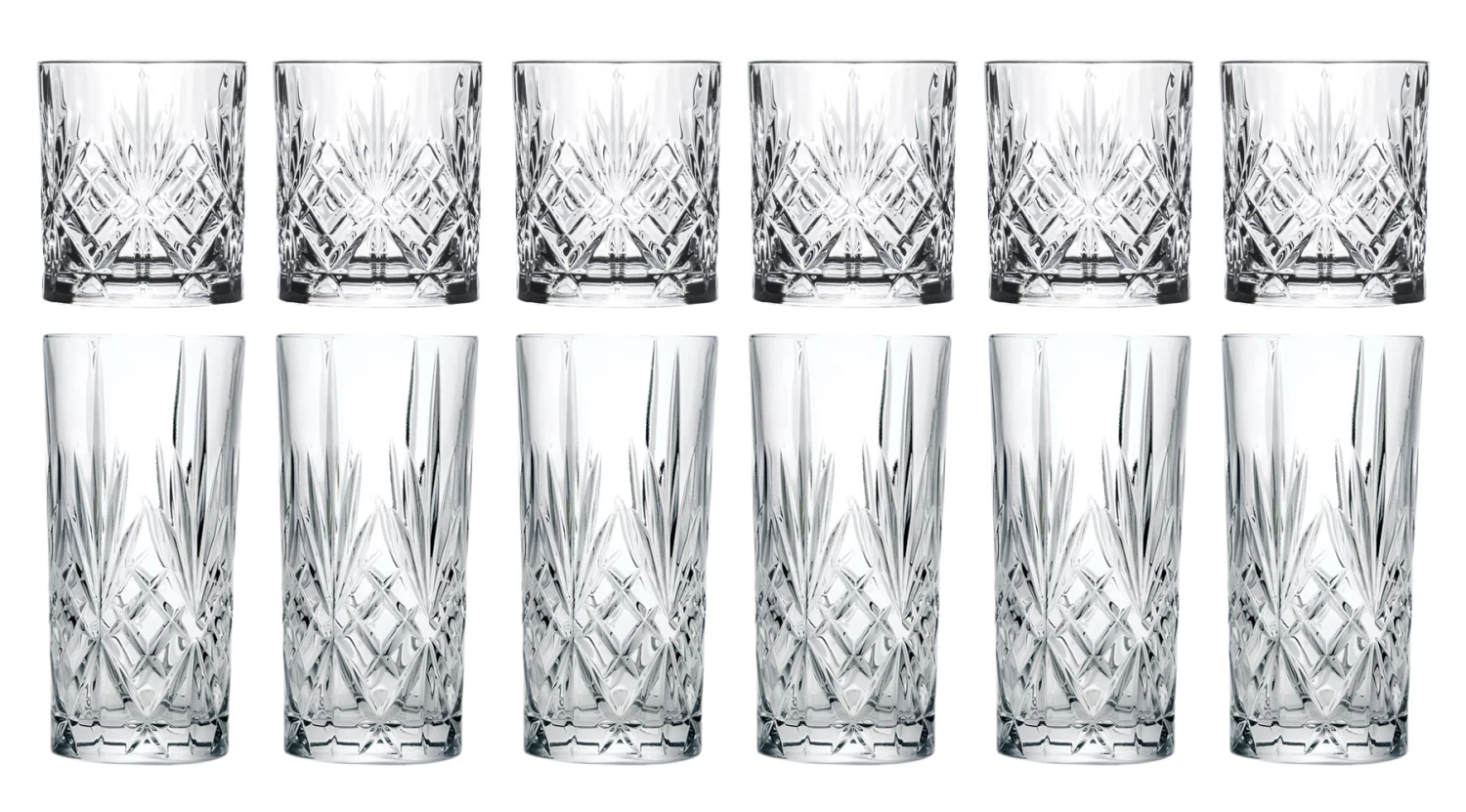 Cookinglife Glazenset (cocktailglazen & Longdrinkglazen) Moy - 12 Delige Set