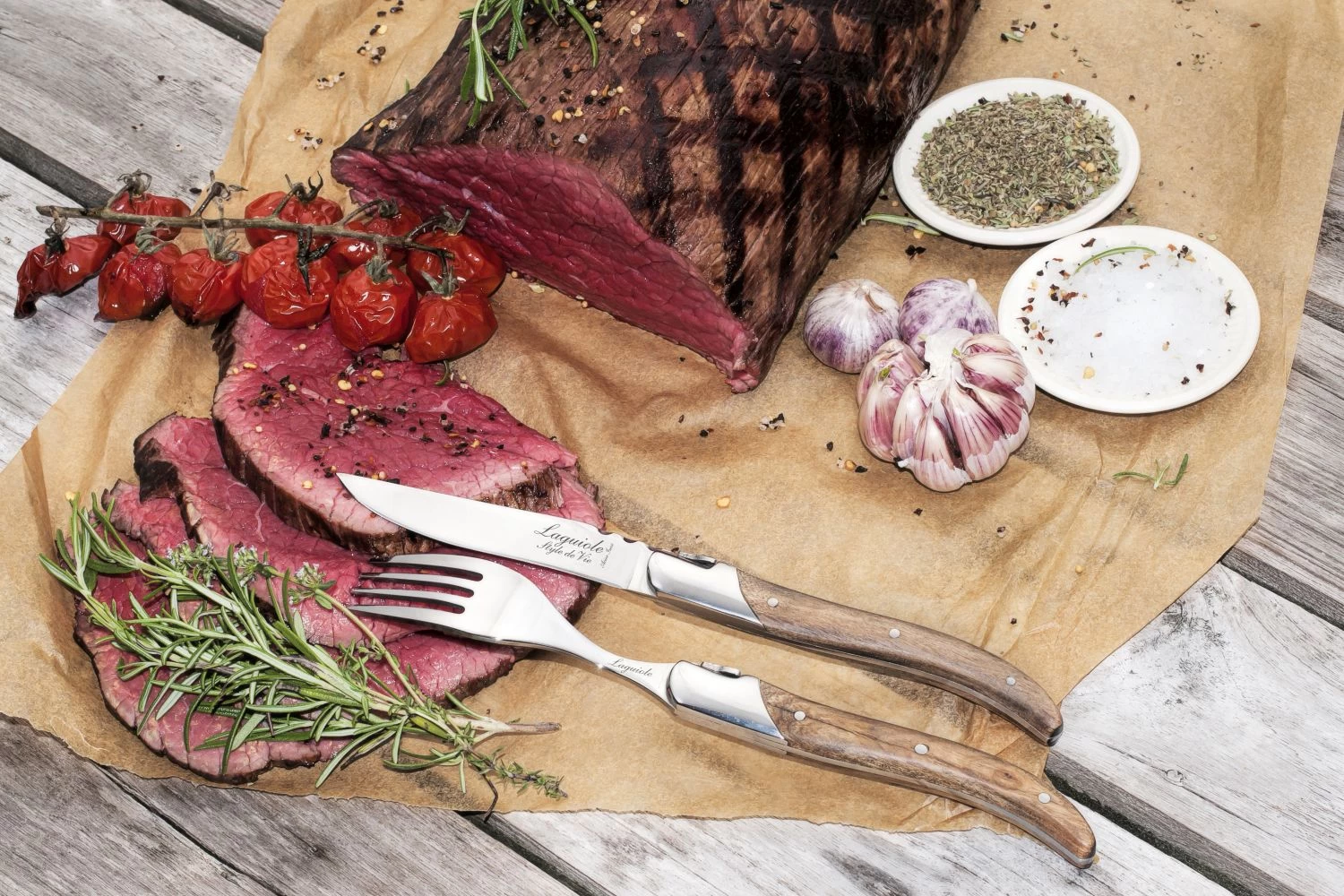 Laguiole Style De Vie Steakvorken Luxury Line Olijfhout 6 Stuks - Afbeelding 6