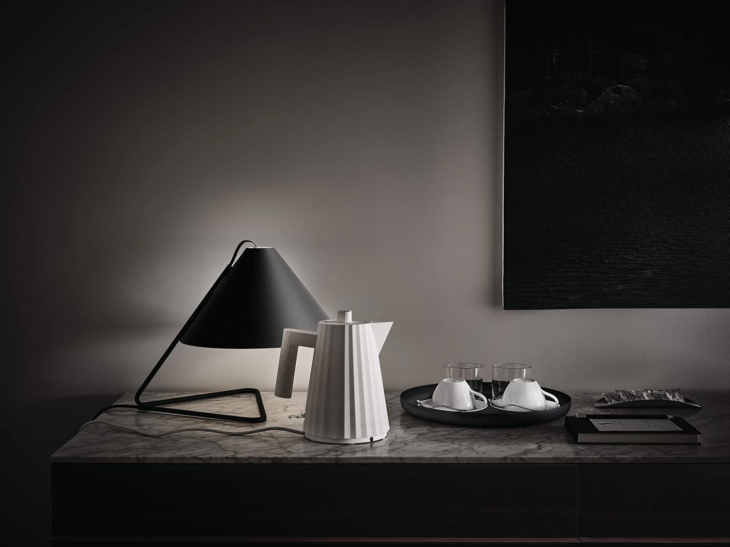 Alessi Waterkoker Plissé - Droogkookbeveiliging - Wit - Michele De Lucchi - 1 Liter - MDL06/1 W - Afbeelding 2