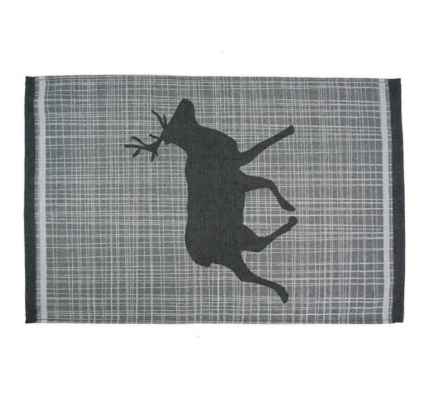 KOOK Theedoek Hert Grijs 50 X 50 Cm