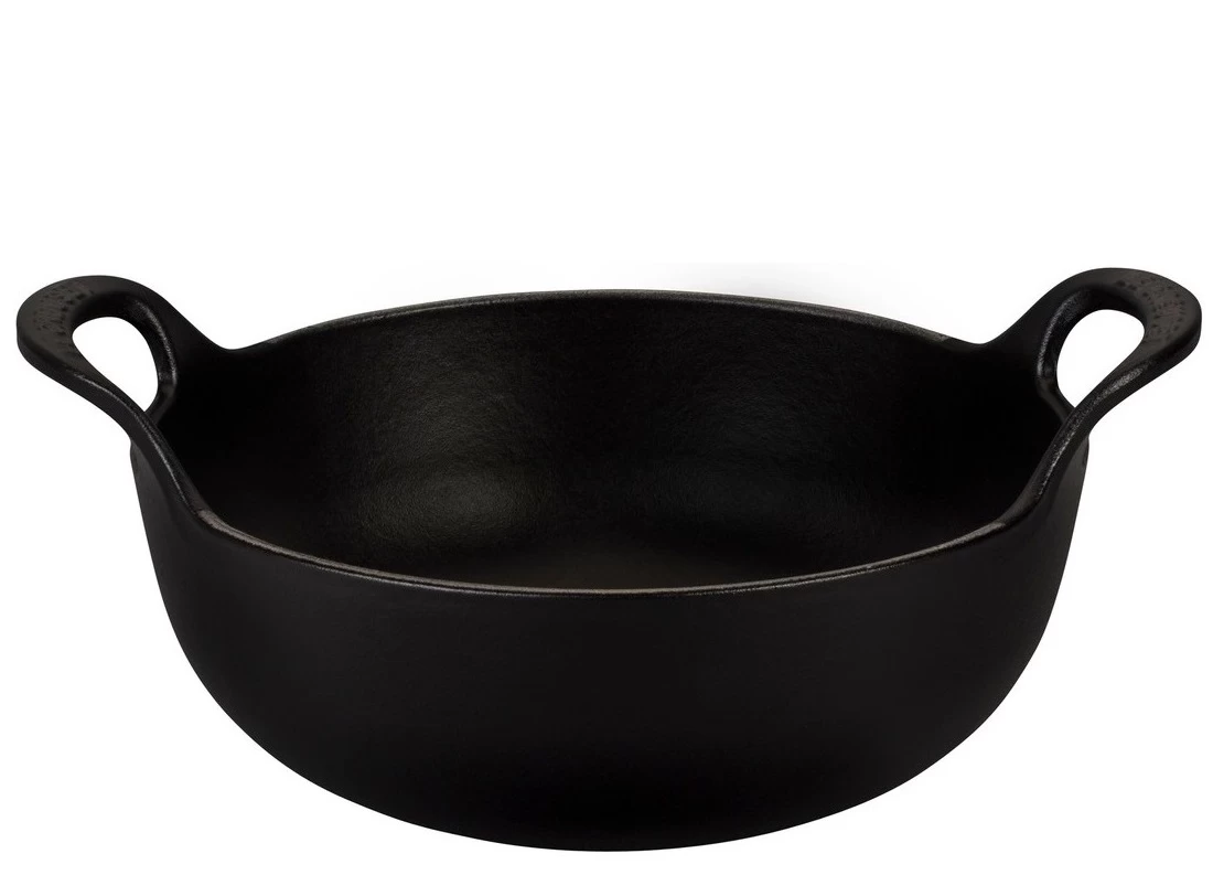 Le Creuset Wokpan / Balti Dish - Mat Zwart - ø 24 Cm / 2.7 Liter - Geëmailleerde Anti-aanbaklaag