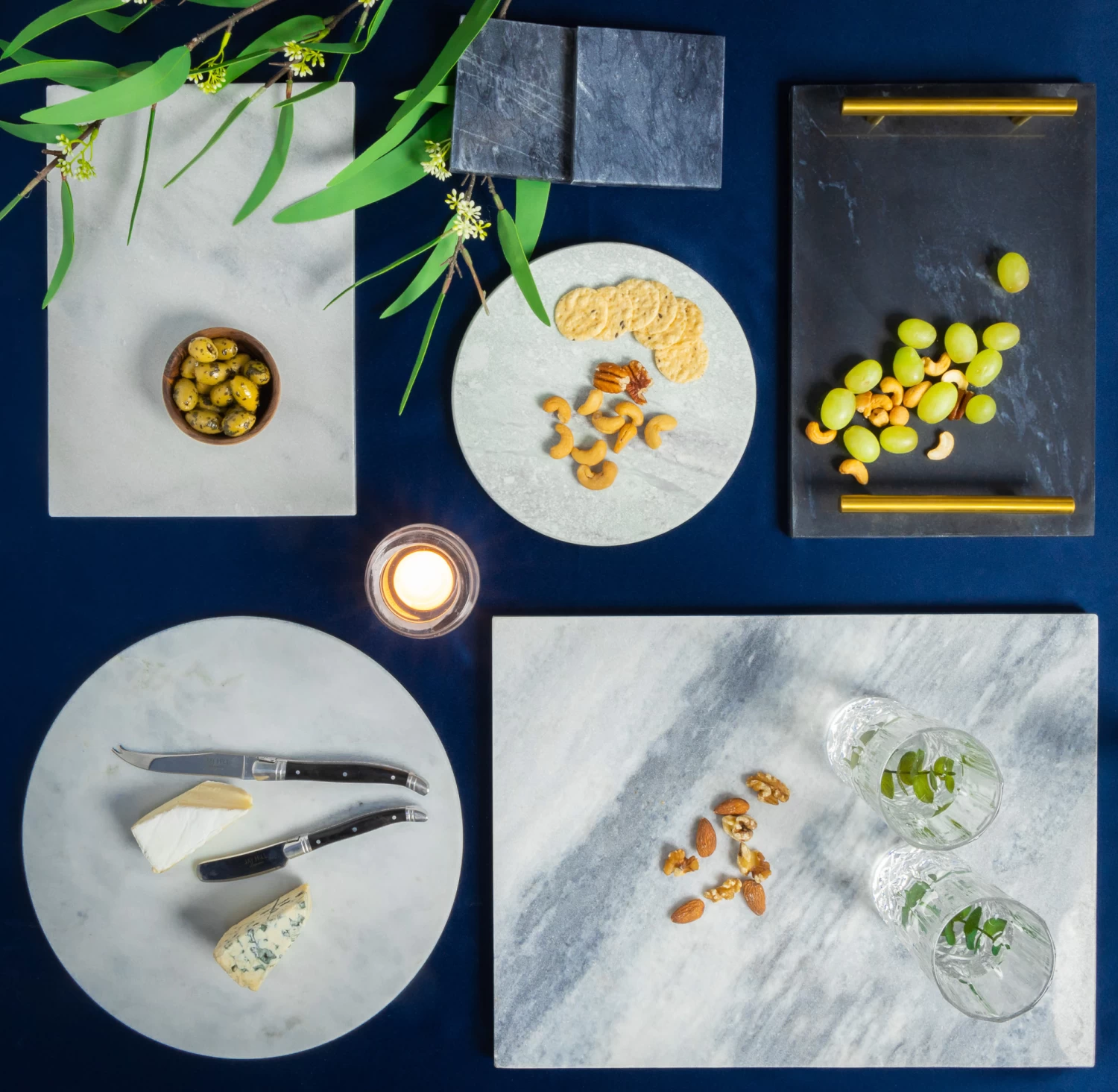 Jay Hill Dienblad - Met Handvatten - Marmer - Grijs - 30 X 20 Cm - Afbeelding 3