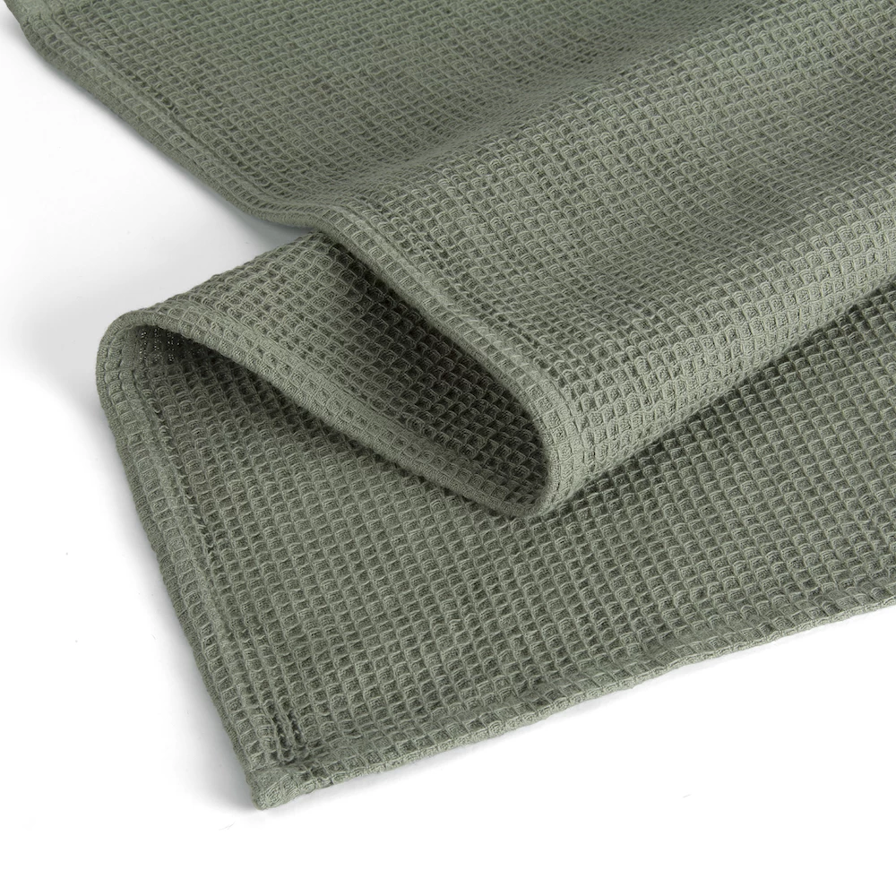 Walra Keukendoeken Set Cubes Uni, Stripes & Blocks Legergroen 50 X 70 Cm - 3 Stuks - Afbeelding 4