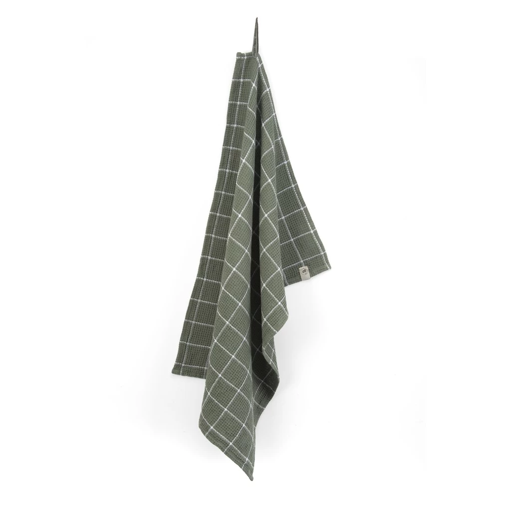 Walra Keukenhanddoek Cubes Legergroen 50 X 70 Cm