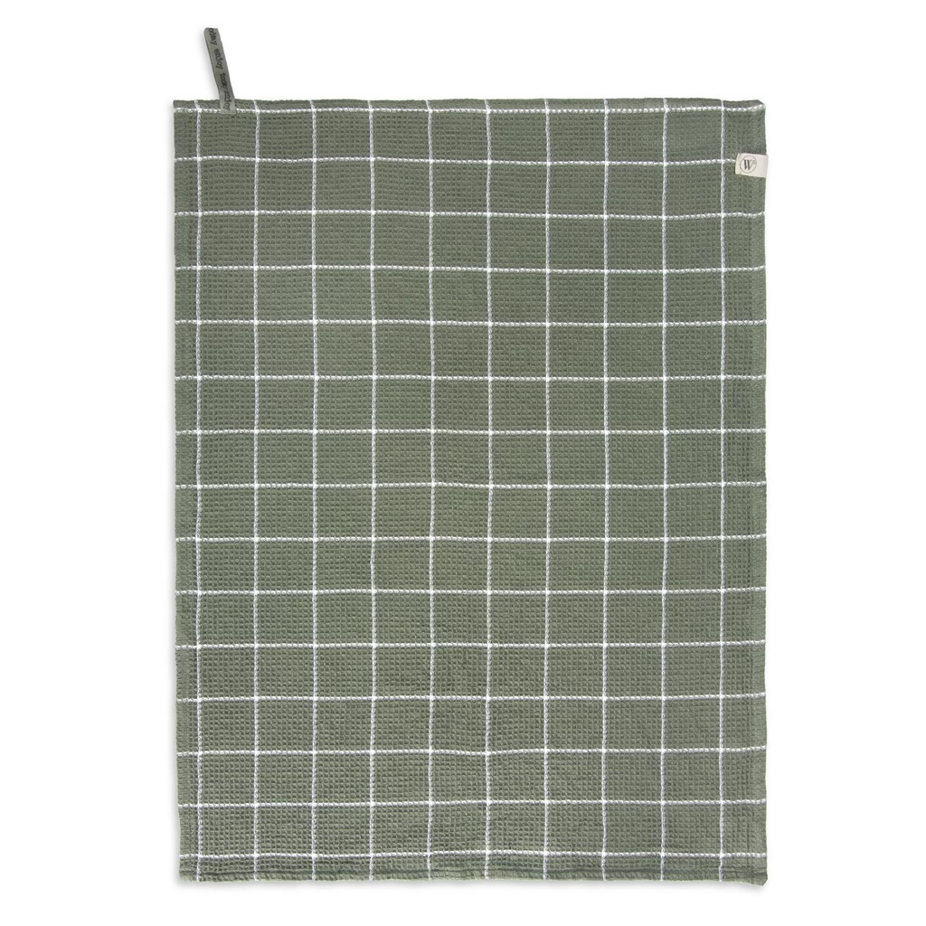 Walra Keukenhanddoek Cubes Legergroen 50 X 70 Cm - Afbeelding 3