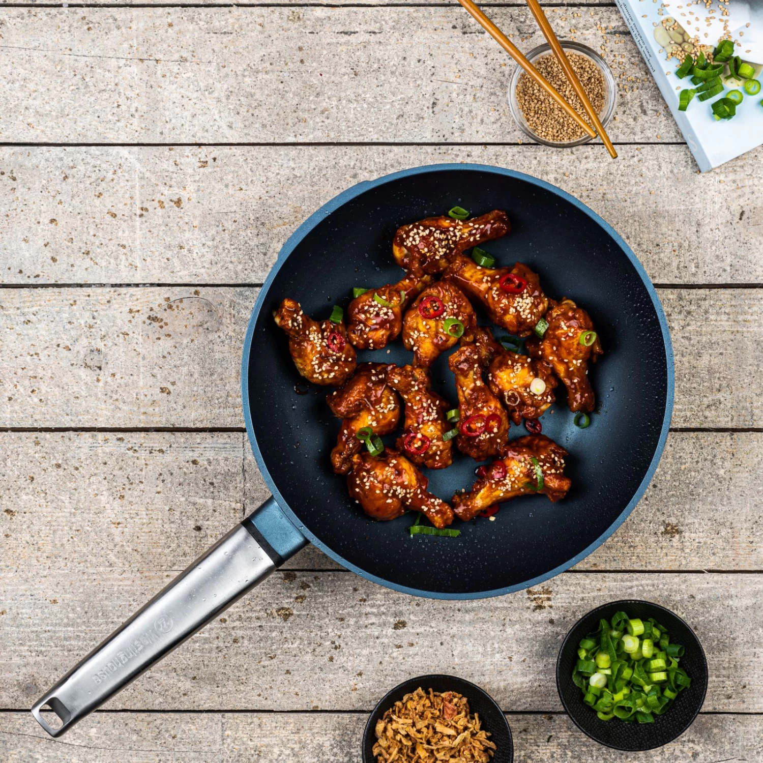 Westinghouse Wokpan Performance - Bravery Blue - ø 28 Cm - Standaard Anti-aanbaklaag - Afbeelding 9