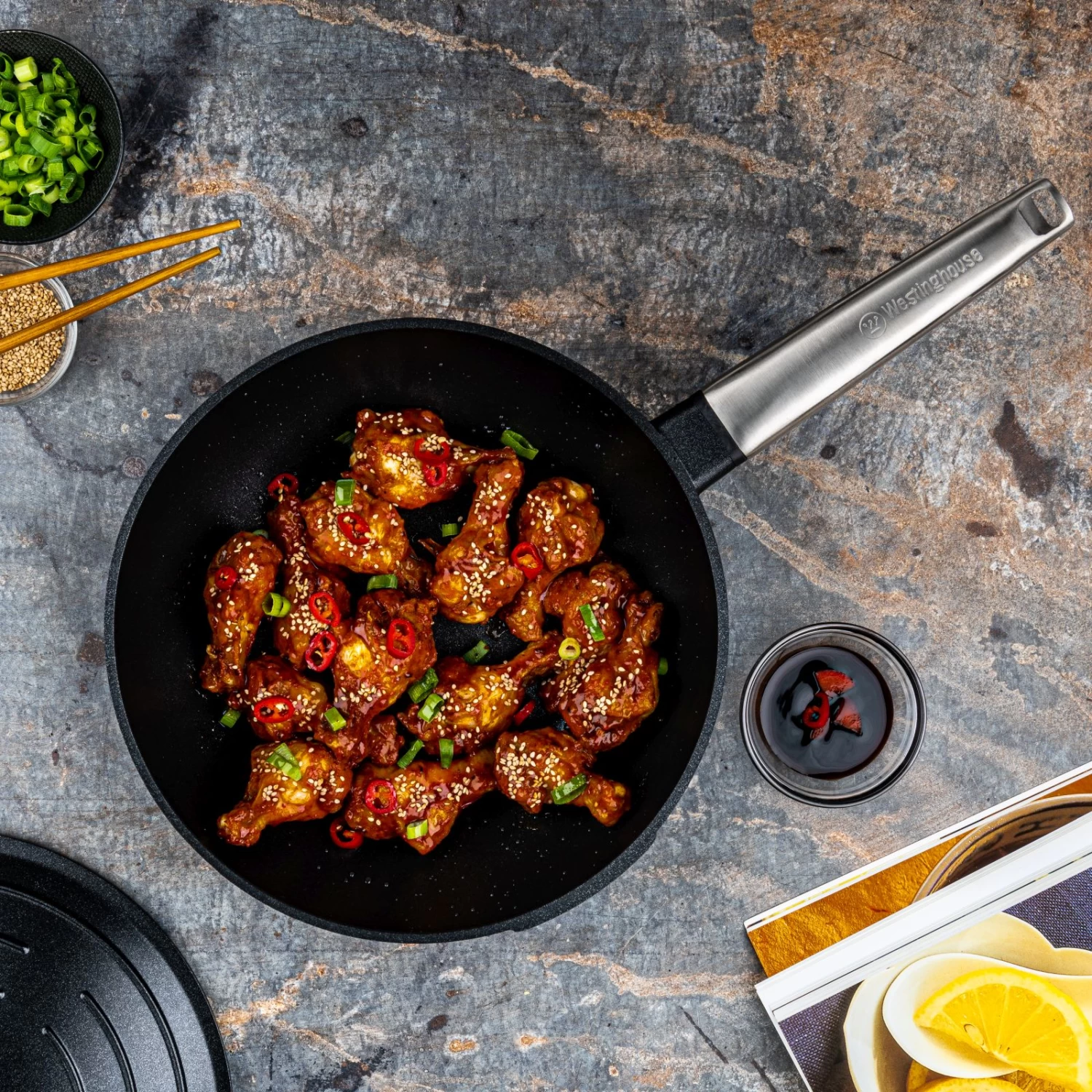 Westinghouse Koekenpan Performance - Blissful Black - ø 28 Cm - Standaard Anti-aanbaklaag - Afbeelding 9