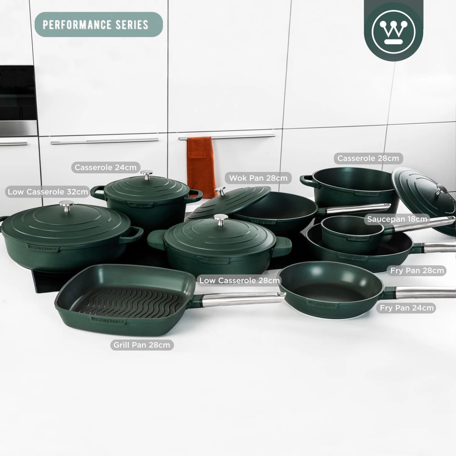 Westinghouse Koekenpan Performance - Gracious Green - ø 28 Cm - Standaard Anti-aanbaklaag - Afbeelding 4