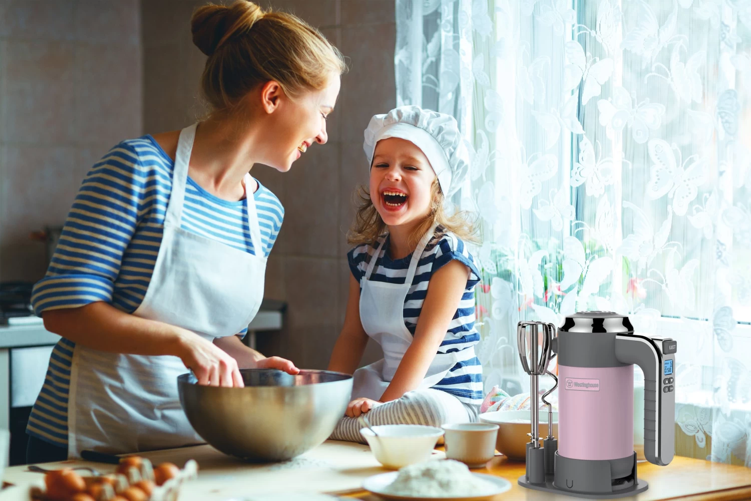 Westinghouse Handmixer Retro Collections - 6 Standen - Roze - WKHM250PK - Afbeelding 2