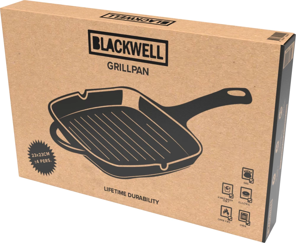 Blackwell Grillpan - Gietijzer - 23 X 23 Cm - Zonder Anti-aanbaklaag - Afbeelding 6