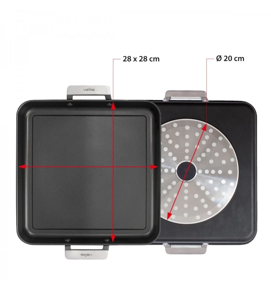 Valira Bakplaat Aire - 28 X 28 Cm - Standaard Anti-aanbaklaag - Afbeelding 3