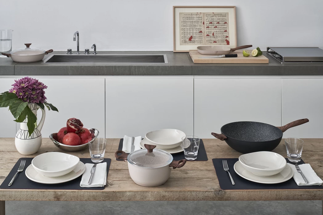 Sambonet Braadpan Rock 'n' Rose - Creme - ø 24 Cm / 4.5 Liter - Standaard Anti-aanbaklaag - Afbeelding 4