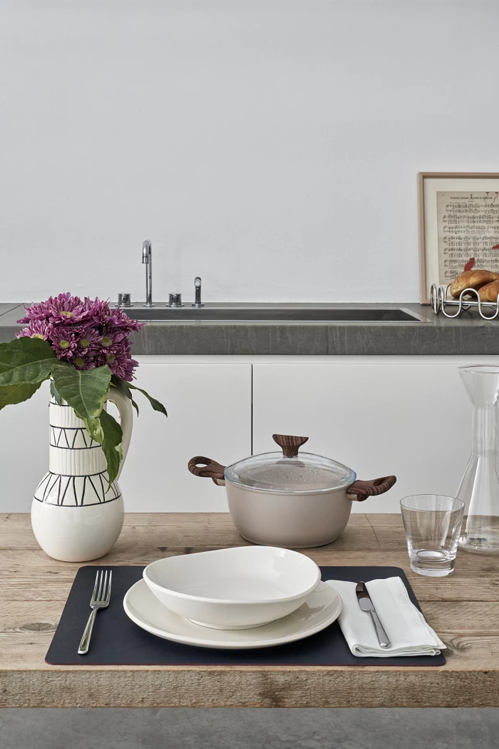 Sambonet Braadpan Rock 'n' Rose - Creme - ø 24 Cm / 4.5 Liter - Standaard Anti-aanbaklaag - Afbeelding 5