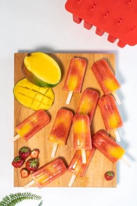 Sareva IJsjesmaker Voor 10 Ijsjes - Rood - Siliconen + 150 Houten IJsstokjes - Afbeelding 2